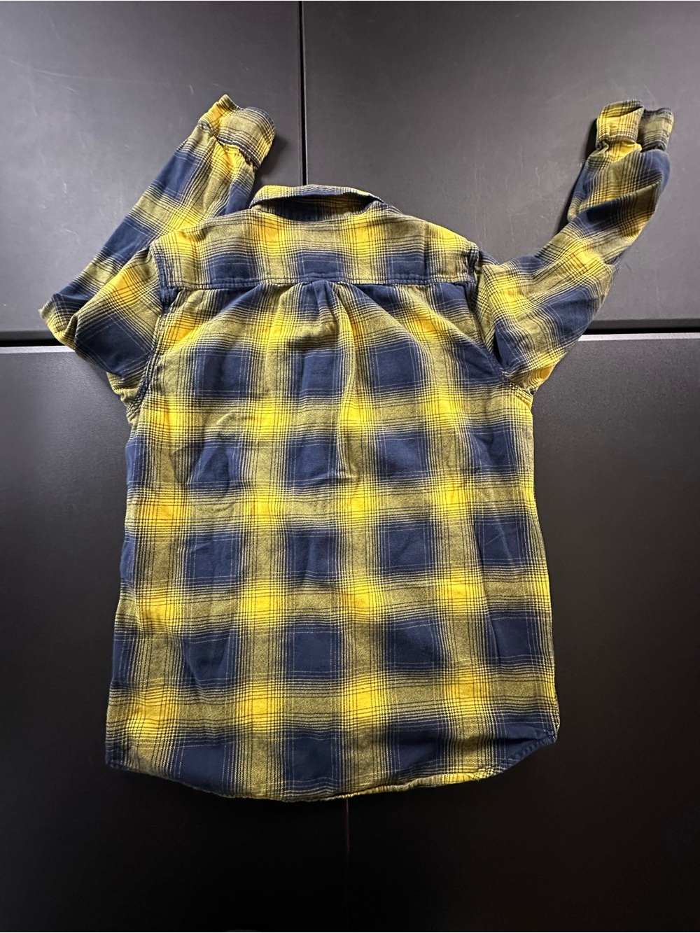 Vans Men’s Yellow & Navy Plaid Flannel Shirt - Picture 6 of 6